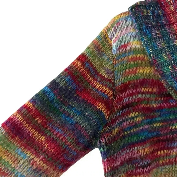 Ultra Flirt Turtleneck Knit Sweater Dress Front Pockets Colorful Artsy Sz 1X - Picture 4 of 9